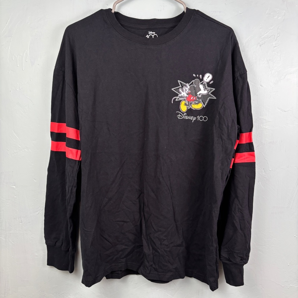 Disney 100 Black Long Sleeve with Red Accents- Mickey Mouse